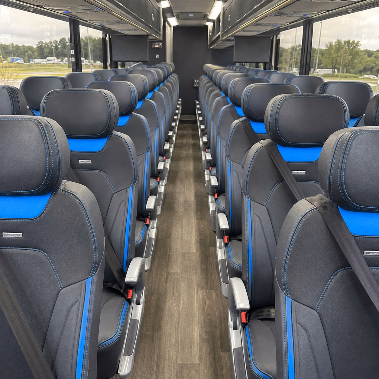 56 passenger charter bus interior